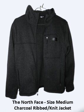 Men Size Medium - Charcoal/Black Hooded Jacket by The North Face